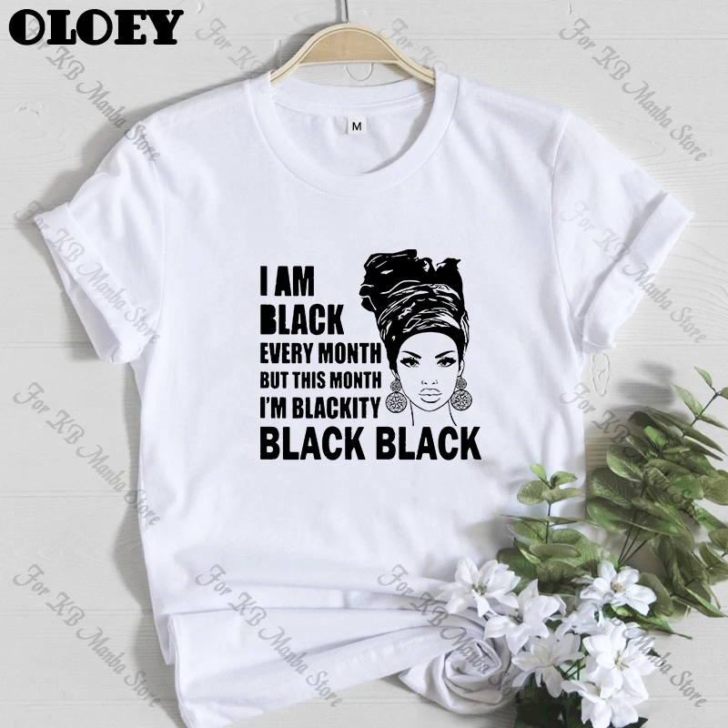 I Am A Strong Melanin Queen t shirt Women Clothes African Black Girl History Month Female T-shirt Melanin Poppin Tee Shirt Femme