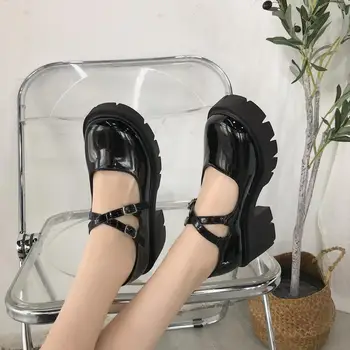 Women Japanese Style Vintage Soft Sister Girls High Heels Waterproof Platform College Student Cosplay Costume Shoes 6