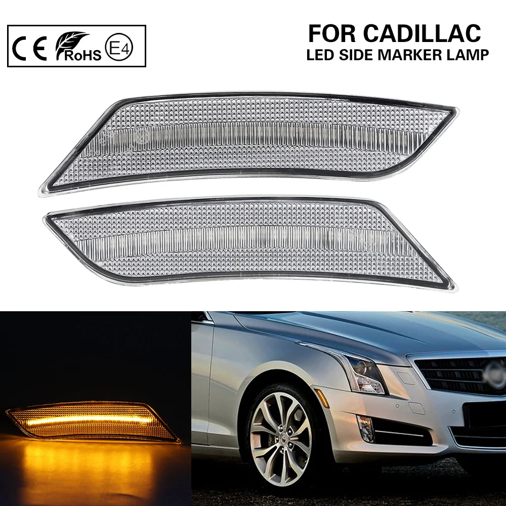 Clear Front LED Side Marker Light US Version turn signal lamp for