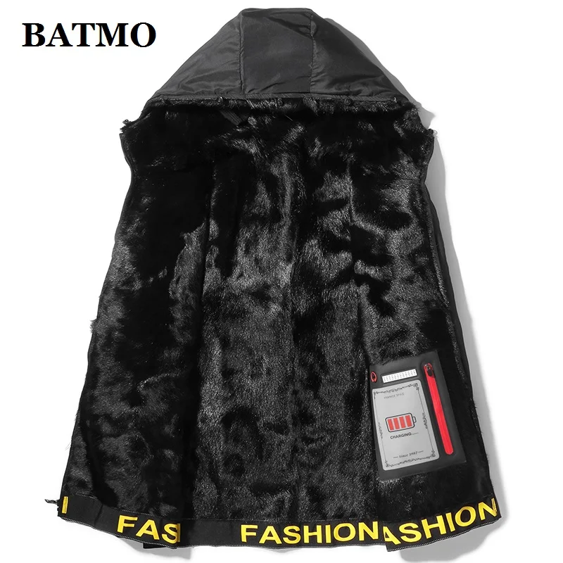 BATMO natrual меховые парки Лисий меховой воротник и норковая меховая подкладка