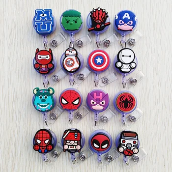 

1 pcs New Silica gel Cartoon Animal design Retractable Pull Badge Reel ID Name Tag Card Nurse Badge Holder cute Office Supplies