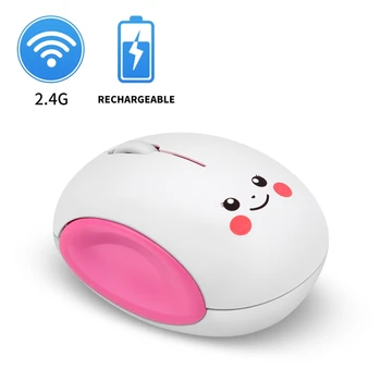 

Cartoon Wireless Computer Mouse Rechargeable USB Optical Computer Mice Mini Laptop Mouse Smile Face Design Mice for Kids