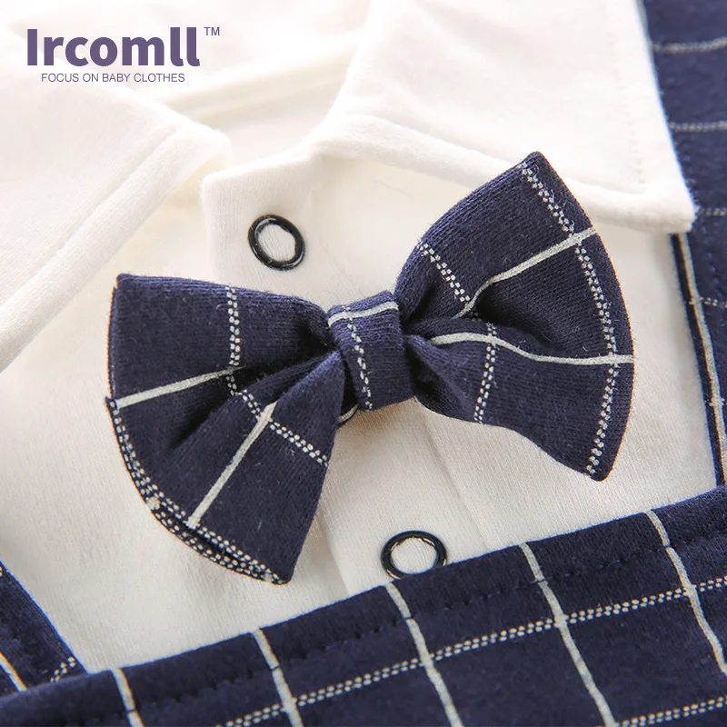 Ircomll 2018 модная одежда для маленьких мальчиков хлопковые комбинезоны с галстуком
