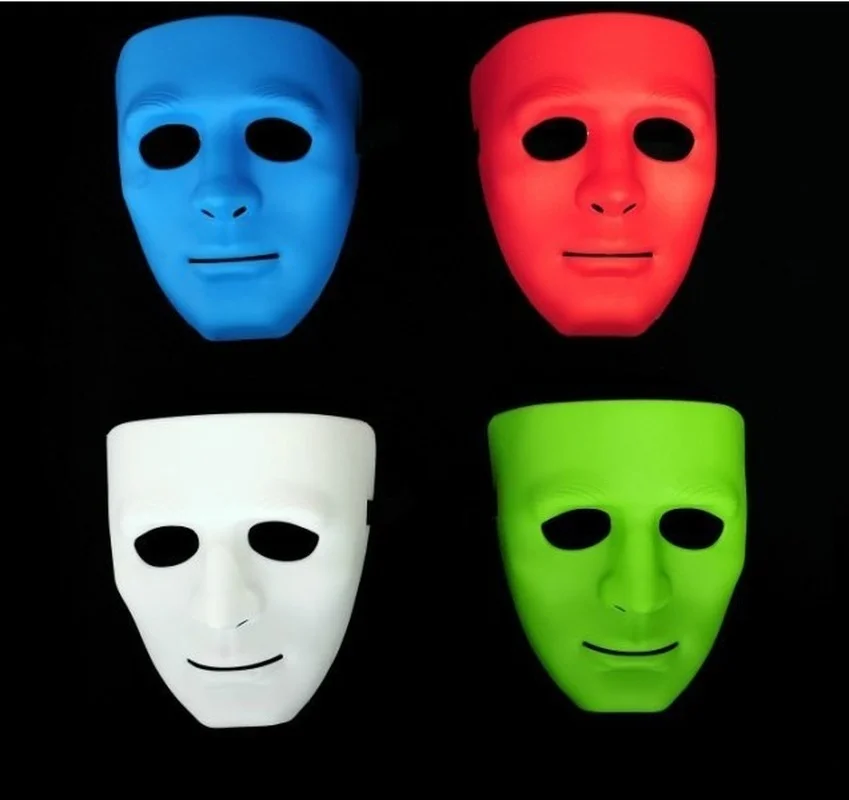 

12pcs Theme Party Masquerade Hip-hop Trend Props White Green Red Solid Color Masks Men and Women Birthday Wedding Cosplay
