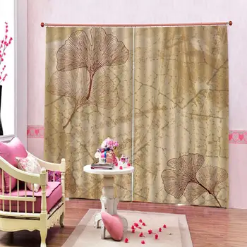 

brown curtains Customized size Luxury Blackout 3D Window Curtains For Living Room flower curtain