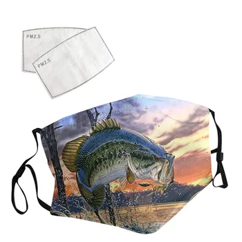 

Fish Print Masks Windproof Foggy Haze Protective Mask Reusable Cotton Face Mask Muffle Respirator Protective mascarilla tela