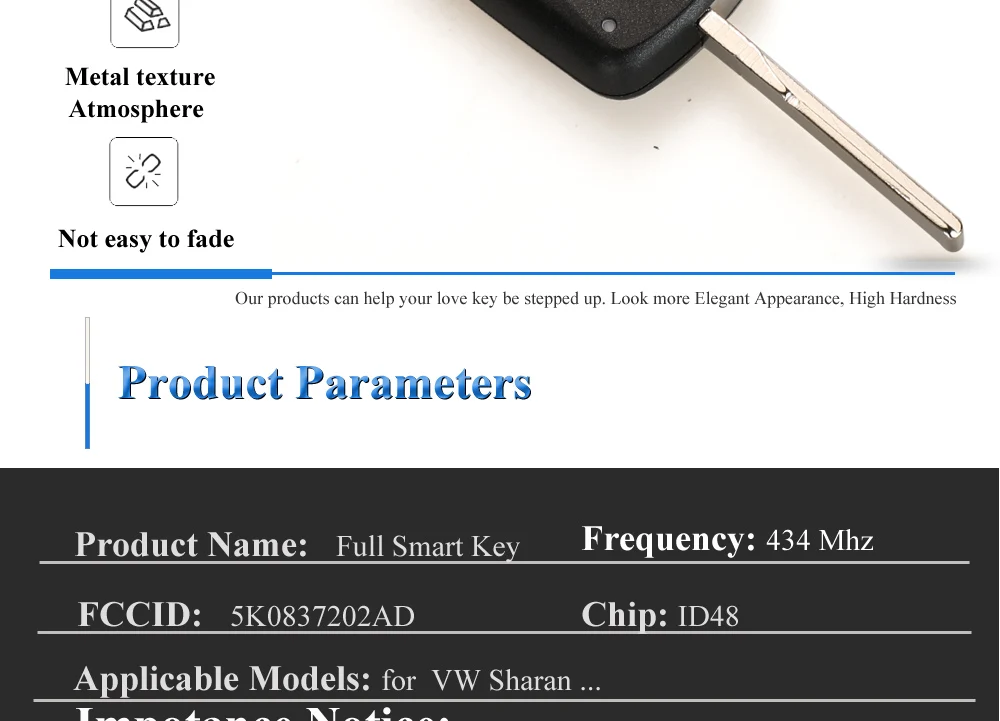 Keyforkess 5K0837202AD 434Mhz ID48 5 Bottoni di Vibrazione Fob Chiave Per VW Sharan Multivan Caravelle Auto Chiave A Distanza di Sostituzione del Telecomando 11 Keyforkess 5K0837202AD 434Mhz ID48 5 Bottoni di Vibrazione Fob Chiave Per VW Sharan Multivan Caravelle Auto Chiave A Distanza di Sostituzione del Telecomando - H18bb5c7eeb7344b8a3614ee93563bb68b