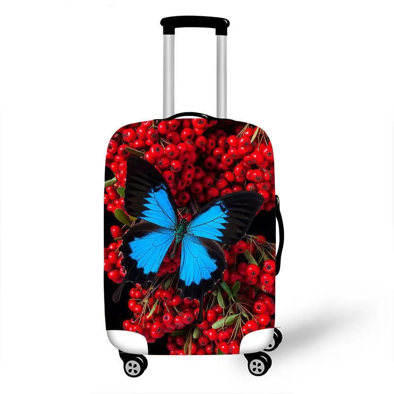 3D рисунок бабочки Эластичный Защитный чехол для багажа, Suitable18-32 дюймов, чехол на колесиках, чехол для костюма, пылезащитный чехол, аксессуары для путешествий - Цвет: V08