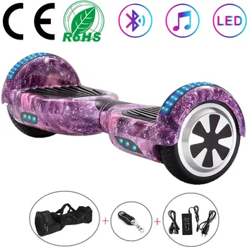 

6.5 Inch Hoverboard Galaxy Pink Electric Scooter LED Smart Self-balancing Scooter Stand Balance Skateboard Bluetooth Remoter Bag