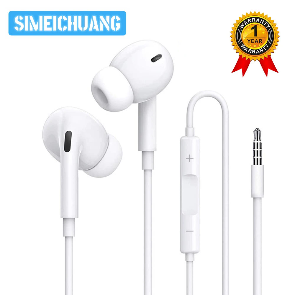 

SIMEICHUANG Sports Earphone 3.5mm In-ear wire control with microphone earplugs for Xiaomi HUAWEI P20 P30 IOS subwoofer headset