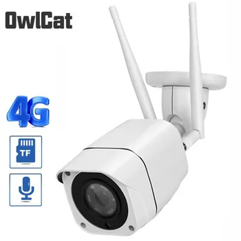 

OwlCat Full HD 1080P 3G 4G SIM Card Wireless Wifi IP Camera Outdoor Audio Talk MiFi CCTV Security Camera CamHi 128G SD Card Slot