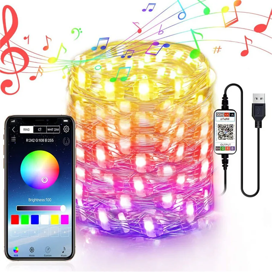 Умный Bluetooth приложение управления LED гирлянда Сказочный светильник USB питание