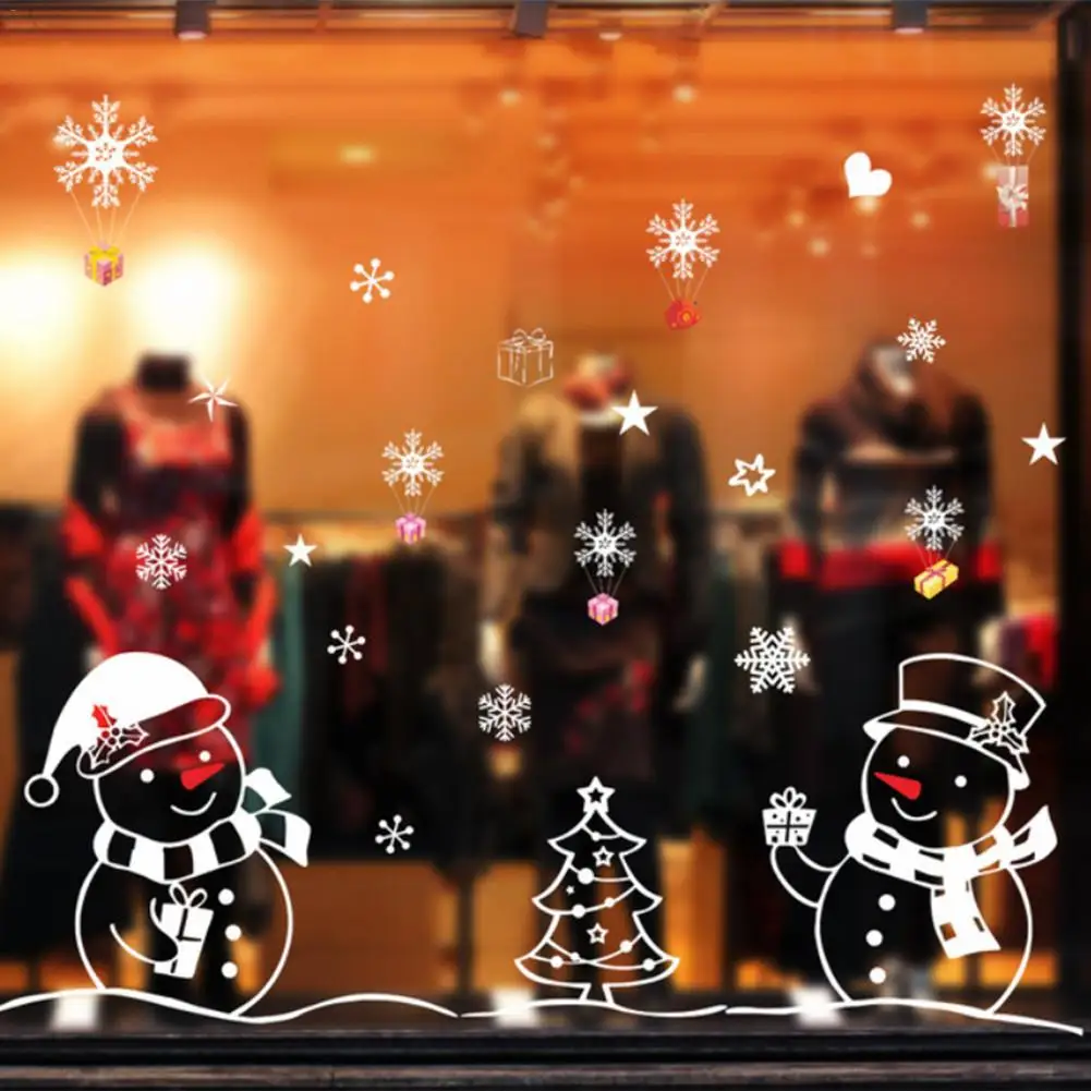 DIY Merry Christmas Наклейка на стену s оконные стеклянные наклейки Санта Новогоднее Рождественское украшение для магазина оконная наклейка домашний декор