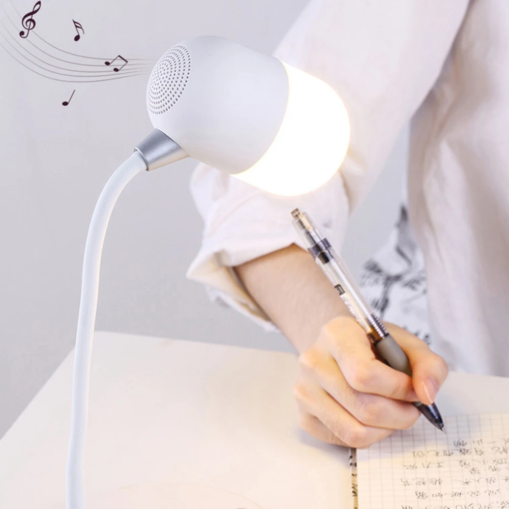 3 в 1 книга для чтения Bluetooth динамик сенсорное управление диммер гусиная шея Led USB питание музыка портативный беспроводной зарядной стол лампа