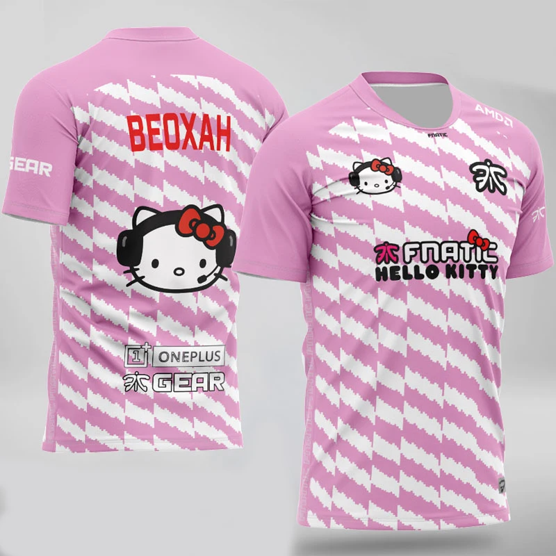 Футболки высокого качества Hello Fnatic Kitty, индивидуальные футболки с именем, футболка для фанатов, мужские и женские футболки, футболки на заказ, Homme - Цвет: BEOXAH