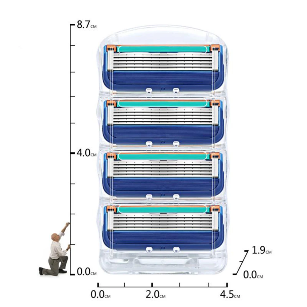 Llettee лучшее качество, 4 шт./лот, профессиональные 5-слойные бритвенные лезвия, 5 лезвий, 4 лезвиясовместимы для мужчин, для лица, автомобиля