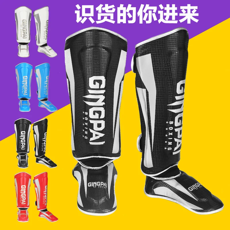 

Thicken PU Boxing Shin Guards Kickboxing Ankle Support Taekwondo Equipment Karate Protectors Sanda Muay Thai Leggings Instep