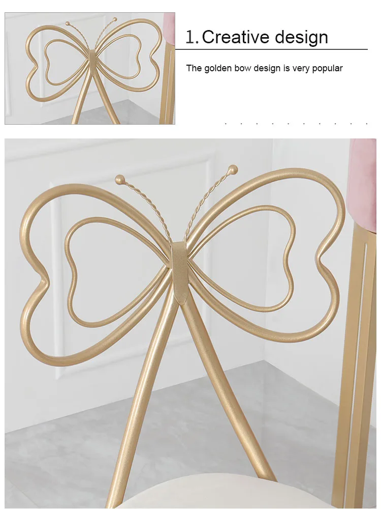 Chair Living Room Chairs Metal Butterfly Bow Backrest Make Up Dining Chair Desk Chairs кресло для отдыха chaises Salle Manger