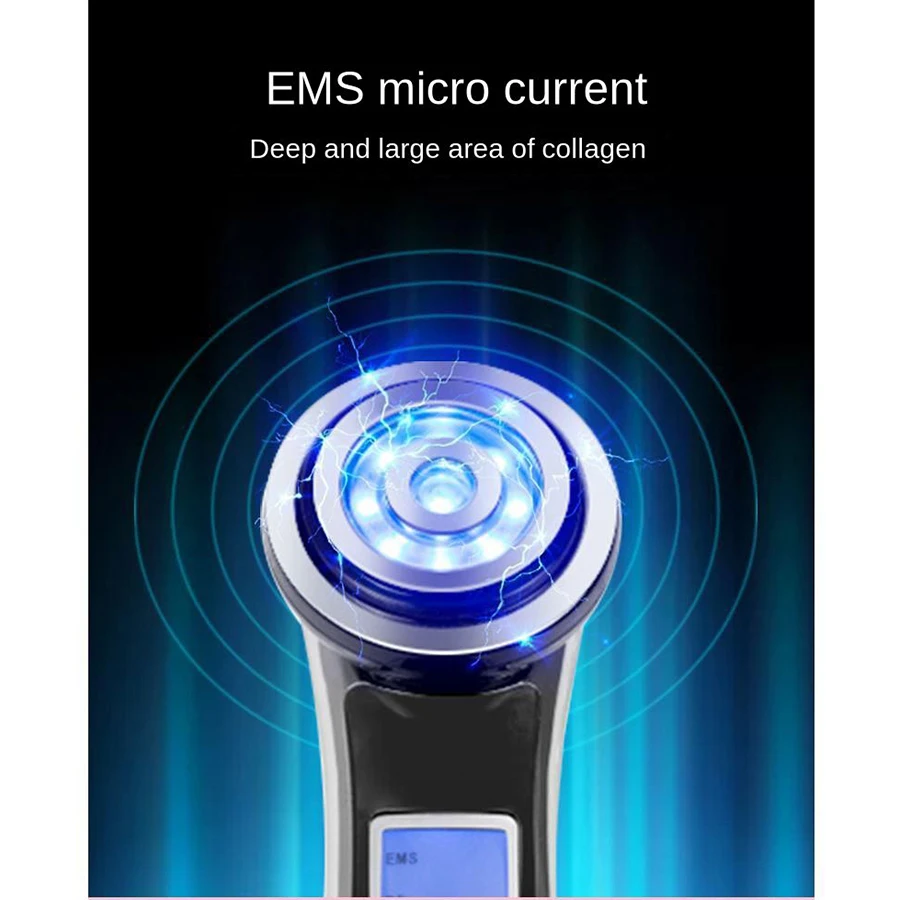 Микротоки для лица щетка EMS RF лифтинг радиочастотный вибрационный массаж удаление черных точек красота лица Отбеливание морщин