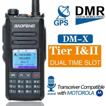

BaoFeng DM-X DMR GPS voice record vhf uhf dual band 136-174 & 400 - 470MHz digital walkie talkie ham Two Way Radio