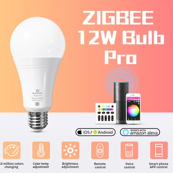 

GLEDOPTO ZigBee 3.0 12W RGB+CCT LED Smart Bulb Pro App/Voice/RF Remote Work with Amazon Echo Plus Alexa SmartThings