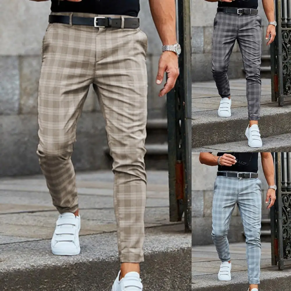 Pantalones a cuadros para hombre, ropa de calle, pantalón largo a la moda tiempo libre, Otoño, Joggers, Harem, 2021|Pantalones informales| - AliExpress