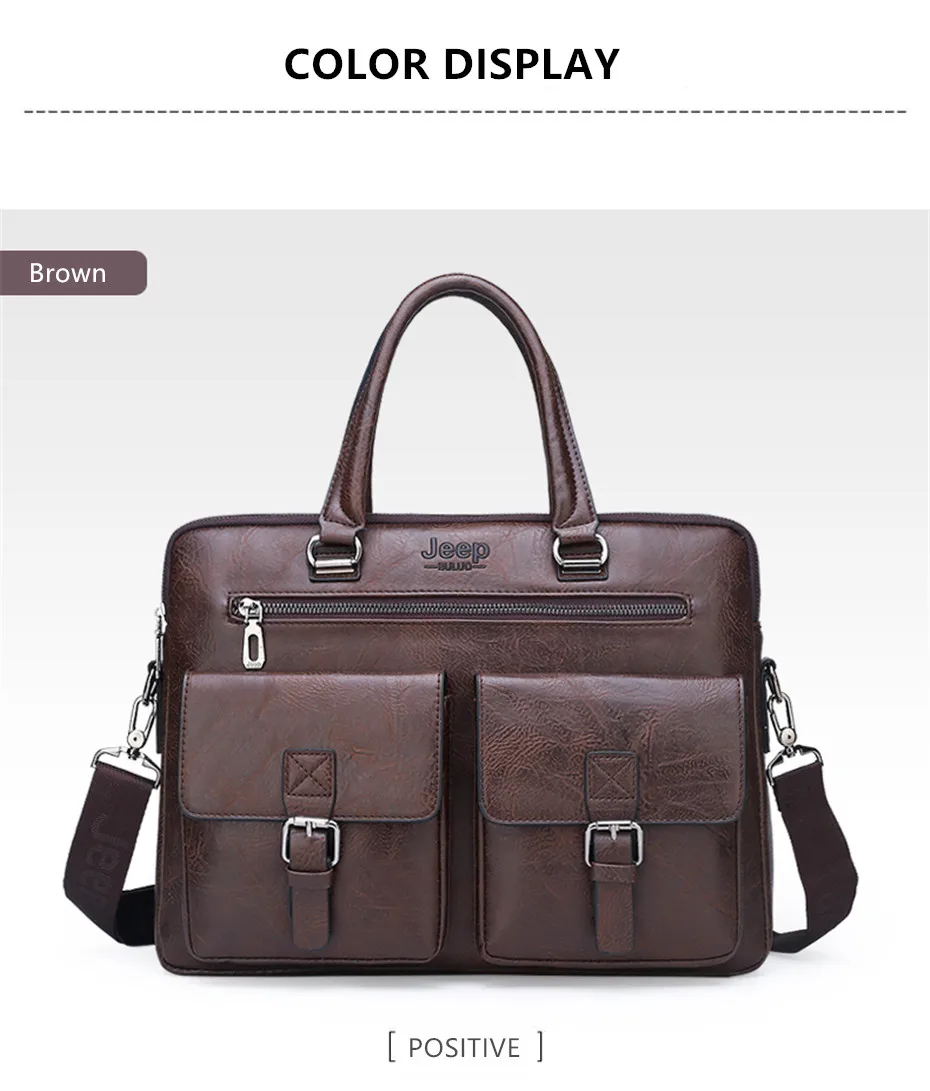 JEEP BULUO Briefcase Bags For Men & Women Business Fashion Office Work ...