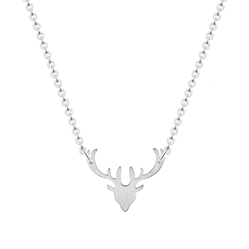 ICFTZWE-Body-Jewelry-Stainless-Steel-Gold-Colour-Silver-Statement-Stag-Head-Pendants-Necklace-Women-BFF-Forest_
