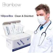 Brainbow 100 шт спиртовая влажная салфетка 75% одноразовая дезинфекция Prep Swap Pad антисептик уход за кожей Чистка стерилизация Brainbow 100 шт спиртовая влажная салфетка 75% одноразовая дезинфекция Prep Swap Pad антисептик уход за кожей Чистка стерилизация