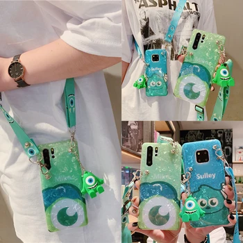 

Sam S10 Coach style Monsters case, Cute Sullivan Soft case For Samsung S10 S9 S8 plus note8 note9 cover + toy + long Strap