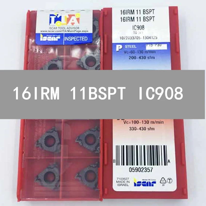 ISCRA 16ERM 11BSPT IC908/16ERM 14BSPT IC908/16IRM 11BSPT IC908/16IRM 14BSPT IC908 CNC Carbide Inserts CNC Lathe Threaded inserts