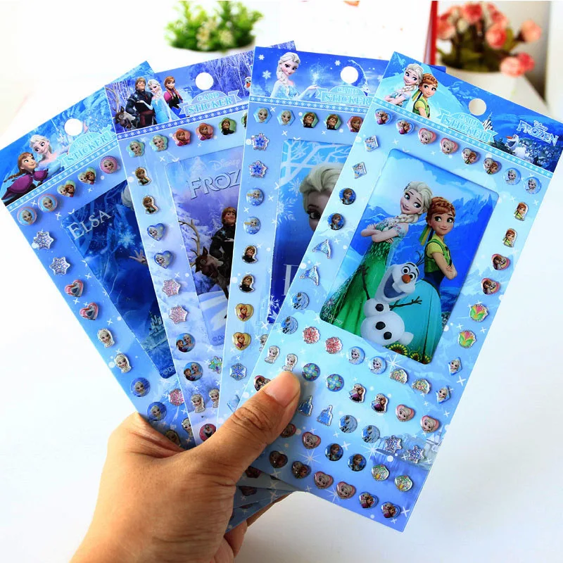 

8pcs Disney Frozen Elsa and Anna Sofia Princess scrapbooking Stickers for credit card Bus Card Stickers gifts 3D stickers