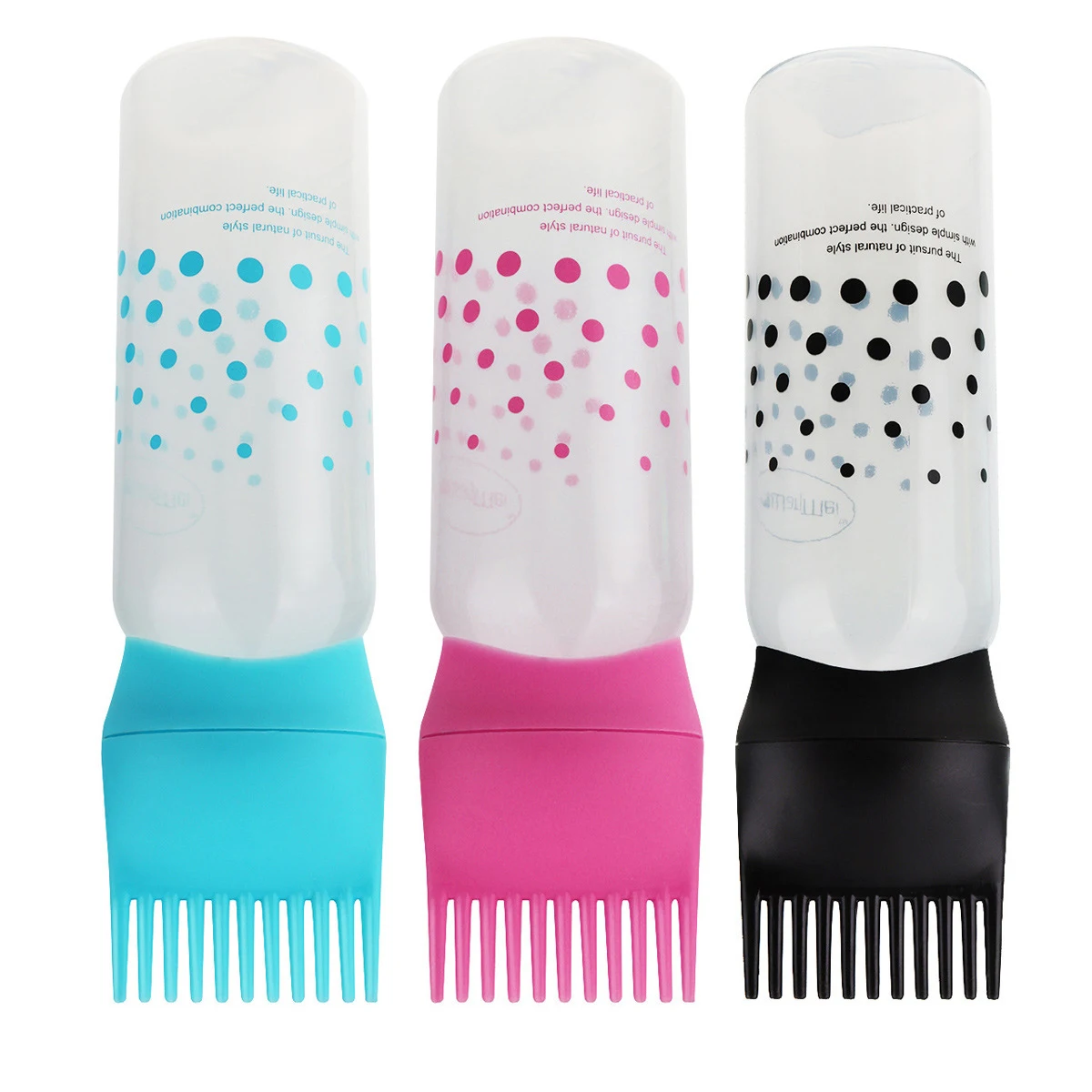 Hair Dye Bottle With Graduated Scale Hair Comb Applicator Bottle For