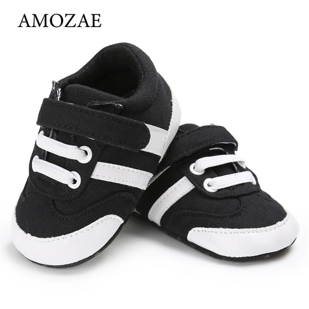 Hot Seller Canvas Shoes Velcro Newborn Baby-Girls Baby-Boys/bebes Casual Non-Slip Soft-Sole Cool WGwgrE1X51J