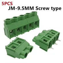 5PCS JM950-2p/3p Can Be Spliced 9.5mm Green Terminal Block High Current 30A In-Line Welding Plate Screw KF950