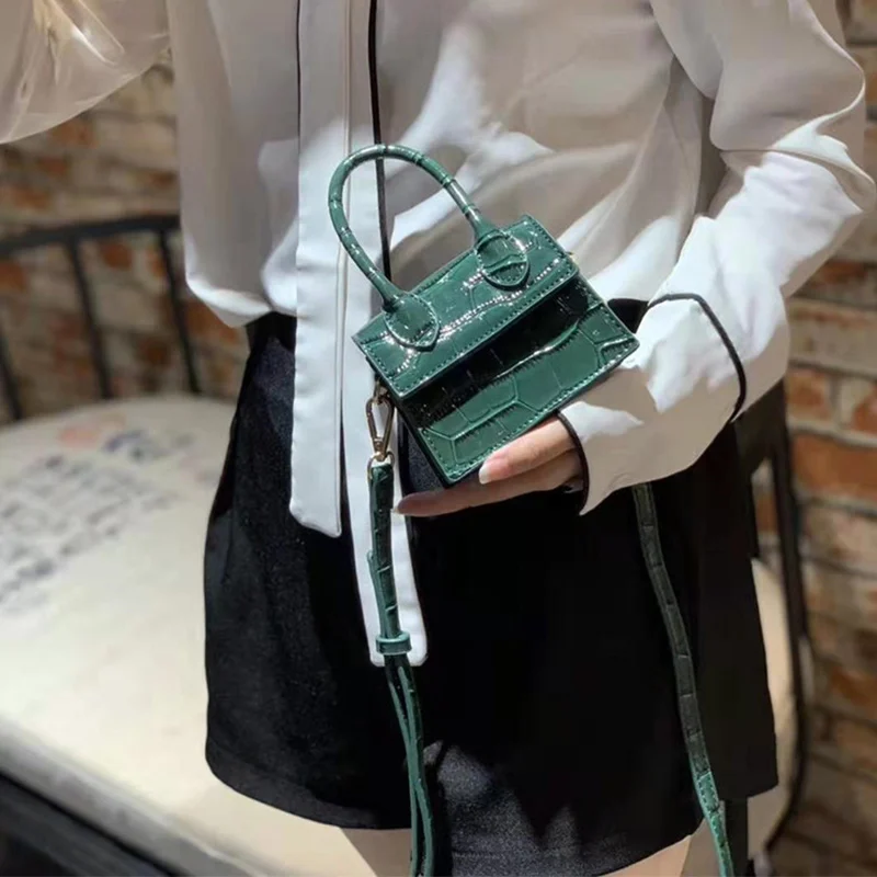 Горячая мини маленькая квадратная сумка на плечо модная новая качественная женская сумка из искусственной кожи с крокодиловым узором на цепочке