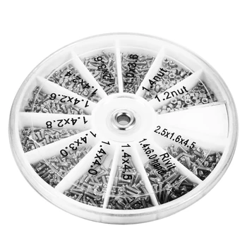 

600pcs/Set 12 Kinds Small Screws Nuts Hardware Screw Electronics Assortment Kit M1 M1.2 M1.4 M1.6 Home Repair Box
