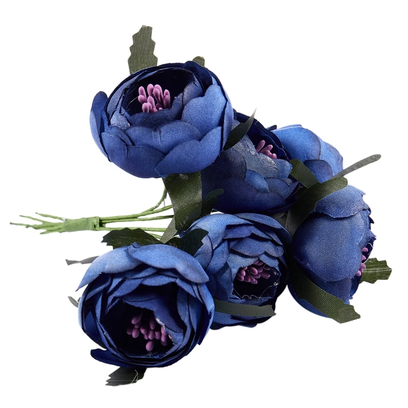 6pcs Lot Simulation Silk Cloth Bouquet Bride Holding Flowers Decorative Flowers Royal Blue Purple Heart Single Flower Diameter Artificial Dried Flowers Aliexpress