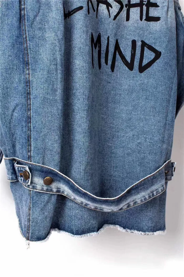 real fur coat Winter Jacket Women Coat Real fox Fur lined denim jacket Parka back letter print