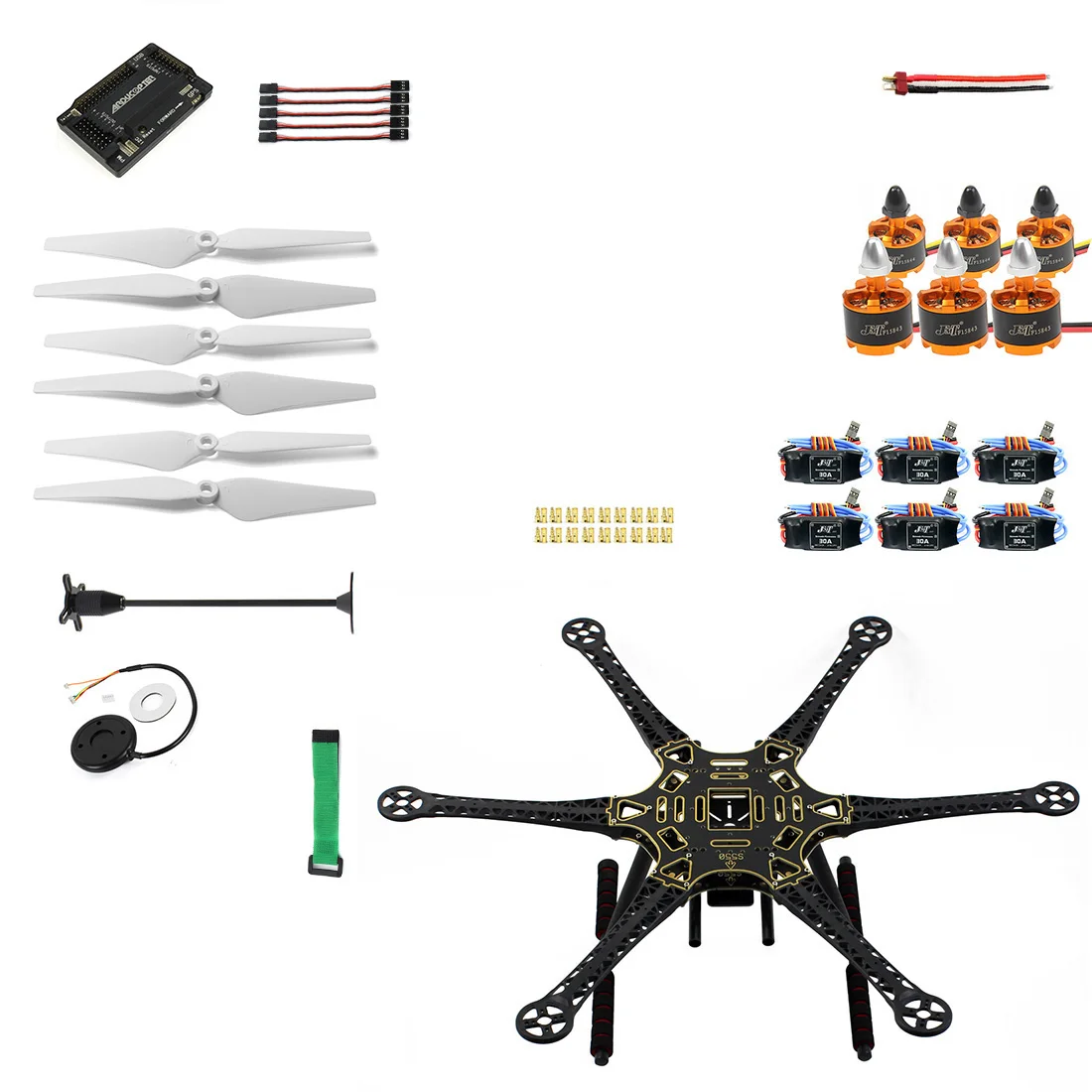 $125.45 RC Drone 6axle Aircraft Kit HMF S550 Frame 6M GPS APM Flight Control No Transmitter No Battery