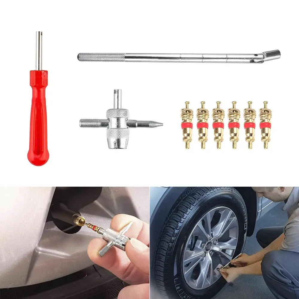 

Tire Valve Stem Installer Tool Puller Car Tire Plug Core Remover Repair Replacement Tool Kit Accessories