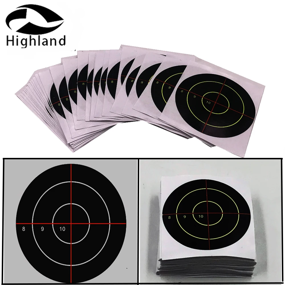 

100 PCS Splatter Blossom Pattern 8910 Cross 3"/7.5cm Target Stickers Shooting Target Stickers Paper for Outdoor and Indoor Spor