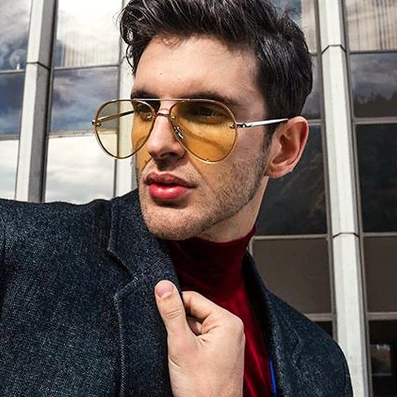 Gafas de sol de piloto para hombre, lentes de sol de diseño de tendencia de lujo, nuevas gafas de aviación, 2019|De hombres gafas de sol| - AliExpress