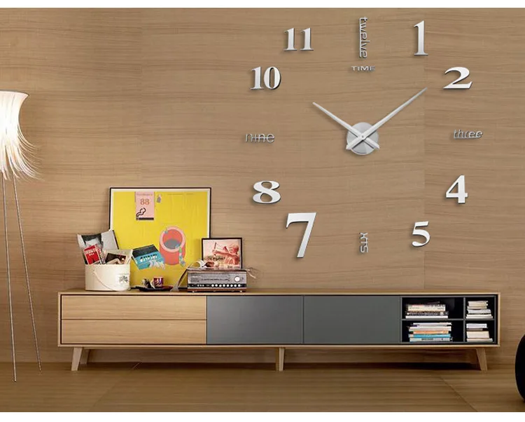 Amazon Горячая гостиная креативные настенные часы акриловые часы «сделай сам» минуты Европейский стиль настенные декоративные наклейки часы