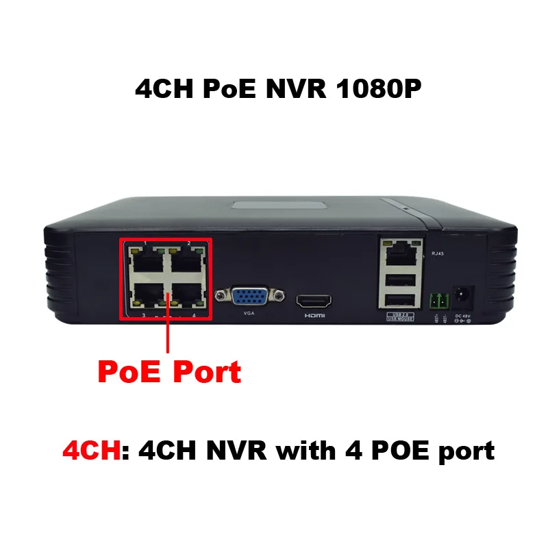 Мини система видеонаблюдения 48 В PoE NVR 2.0MP камера видеонаблюдения сетевой видеорегистратор 4CH 1080P ONVIF P2P