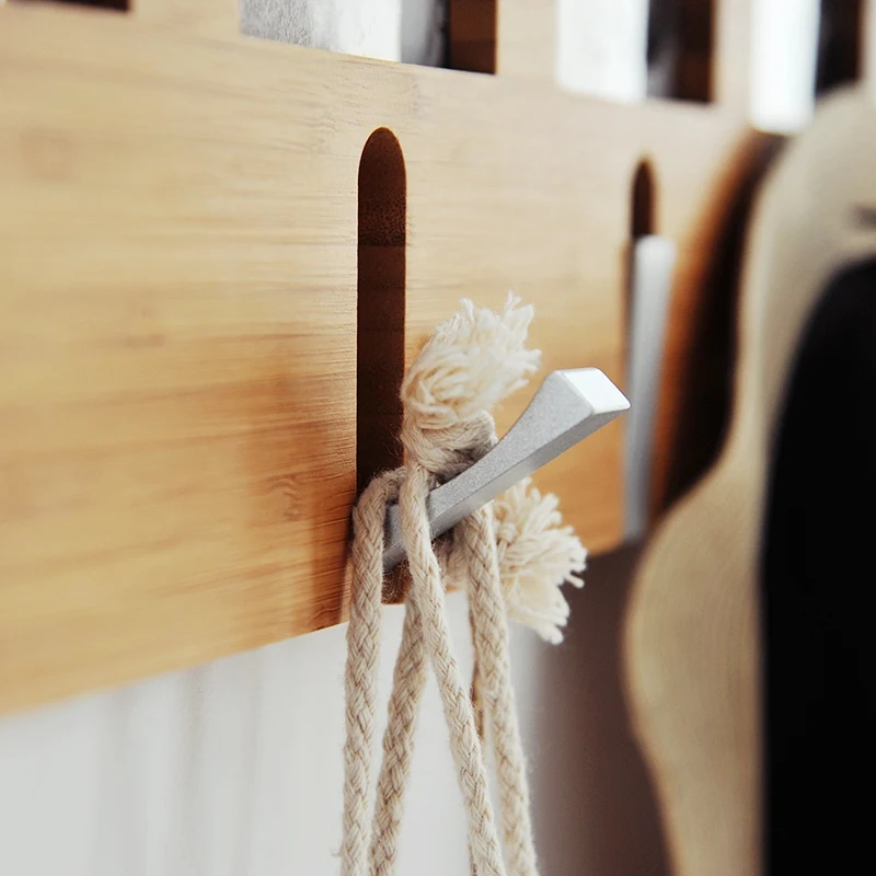 50 x 20Cm Natural Bamboo Hanger Wall Hanging Debris Handbag Hat Scarf Hook Decorative Keychain Photo Frame Hook Hanger