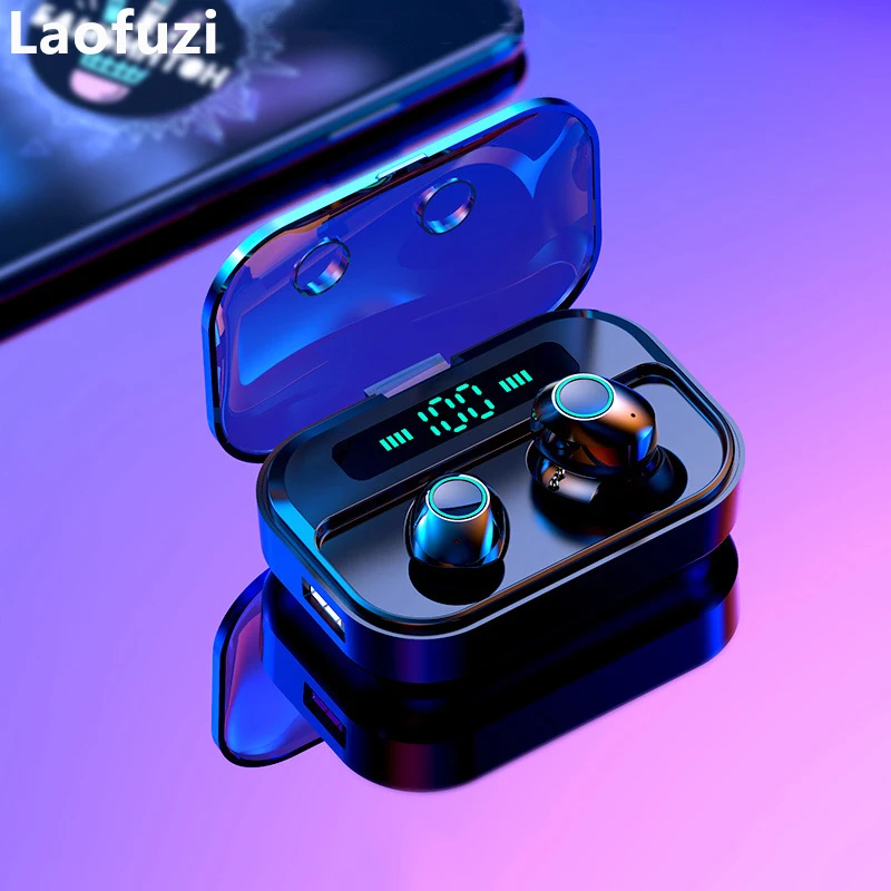 

Wireless Bluetooth 5.0 Earphone TWS Stereo Waterproof Sport Mini Hidden In Ear Micro Earbuds Earpiece Charging Box LED Display
