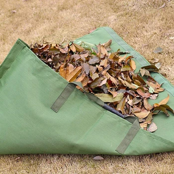 

Reusable Garden Lawn Yard Waste Tarp Container Garbage Sack Outdoor Canvas Fabric Gardening Tote Durable Large Capacity Leaf Bag