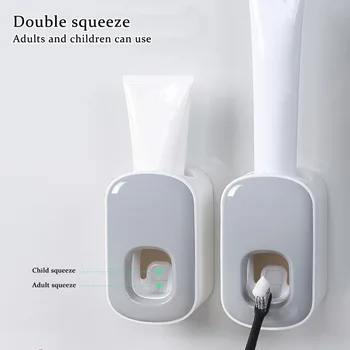 

Toothpaste Squeezers Automatic Toothpaste Dispenser Tooth Dust-proof Toothbrush Holder Wall Mount Stand Bathroom Accessories Set