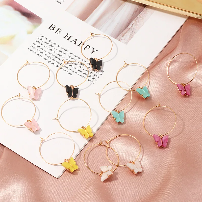 

Korean cute 2020 new women's Studs fashion butterfly earrings animal Studs fashion earrings set Christmas gift girl